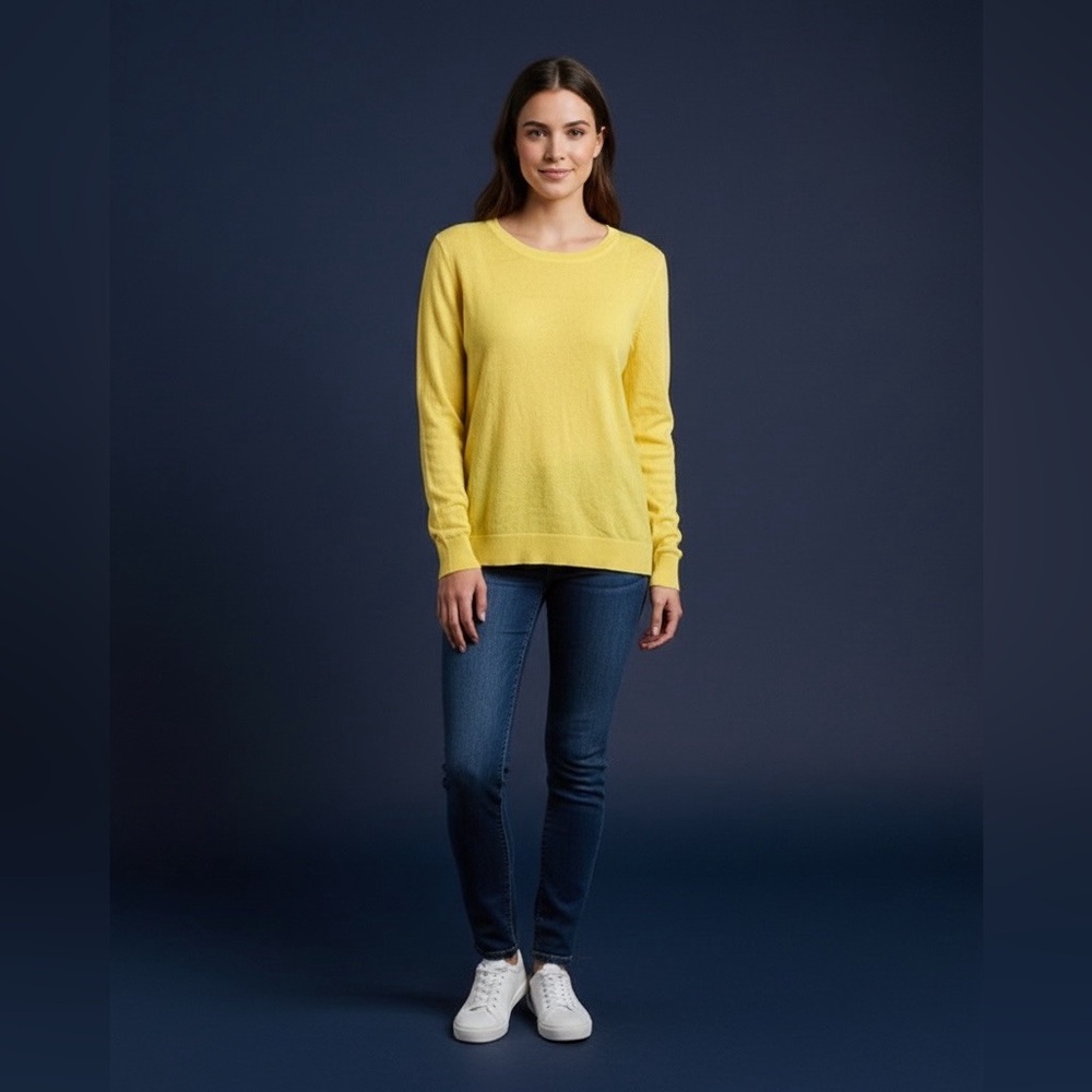 Soft Surroundings Sunny Yellow Long-Sleeve Crewneck Sweater